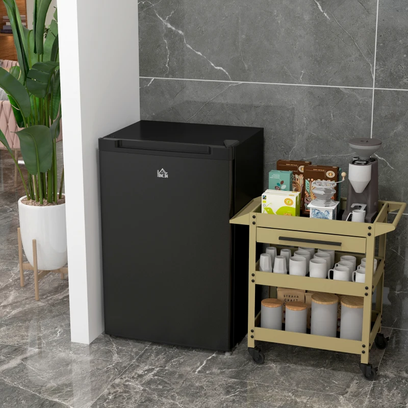 HOMCOM Upright Freezer, 3 Cu Ft Small Freezer with Reversible Single Door, Adjustable Thermostat for Home, Apartment, Black