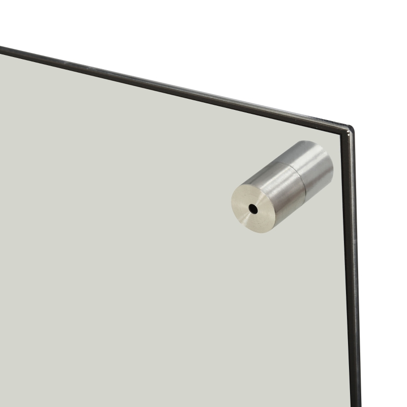 Vinsetto 35.5" x 23.5" Glass Magnetic Dry Erase Blackboard, Frameless Board on Wall, with Dry Eraser, 4 Markers, and Pen Holder, Black