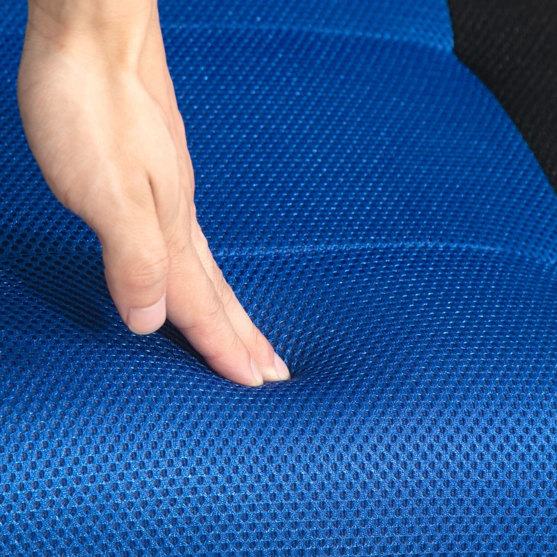 HOMCOM Folding Floor Chair for Adults Teens, 360 Degree Swivel Gaming Chair, 6 Positions Adjustable Lazy Sofa, Blue