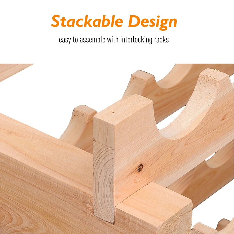 HOMCOM 72 Bottle Wine Rack Wood Wine Rack Holder 6 Tier Bottle Shelves, Natural
