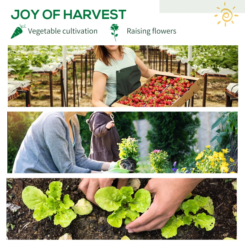 Outsunny 39" x 20" x 59" Outdoor Tomato Greenhouse with Zipper Roll-up Door, Mini Plant Growhouse Hot House with Steel Frame, PE Cover