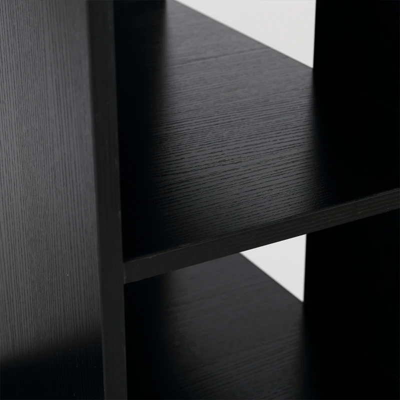 HOMCOM 54 Inches Computer Desk with Storage Shelves, Drawers and Printer Shelf, Writing Table for Home Office and Study, Black