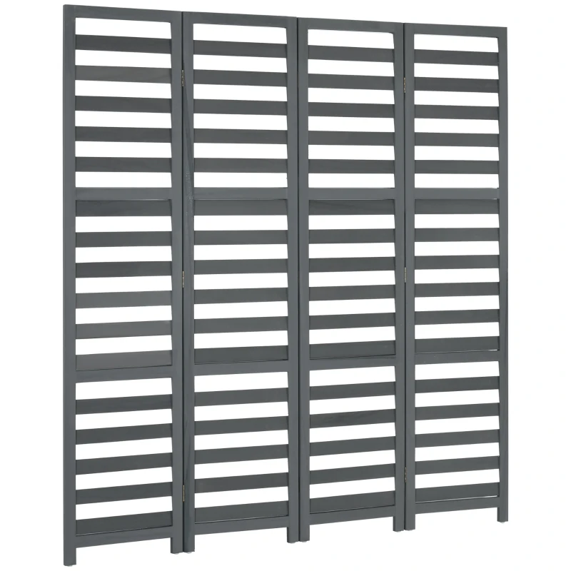 HOMCOM Screen Divider Room Divider Screen with Foldable Design for Indoor Bedroom Office 5.6' White Gray