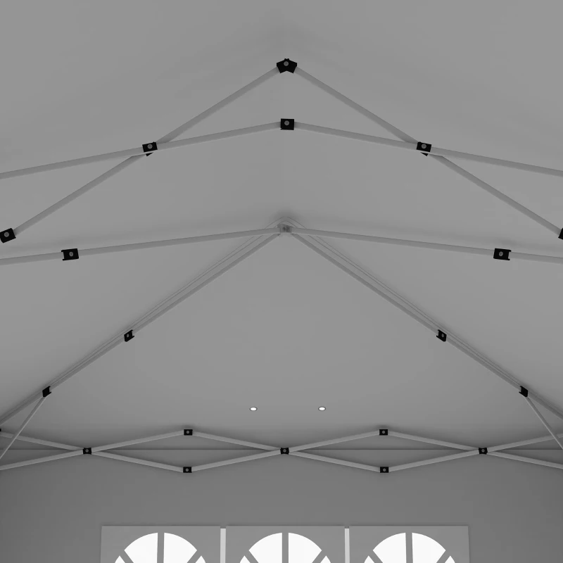 Outsunny 10' x 20' Pop Up Canopy with 6 Walls, Outdoor Easy Up Canopy Party Tent with Steel Frame, Drainage Holes, Instant Garden Shade Shelter with Carrying Bag, White