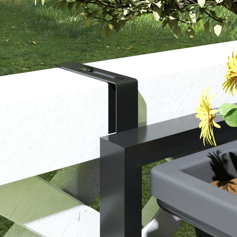 Outsunny 3-Tier Wall-Mounted Planter Box with 3 Pots, Vertical Planters for Outdoor Plants, Dark Grey