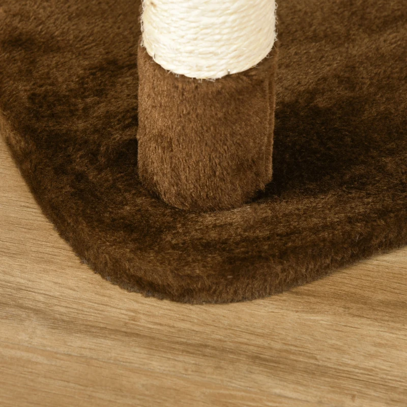PawHut 60" Cat Scratching Tree, Cat Bed Condo Post House Pet Furniture Toys-Brown & Beige