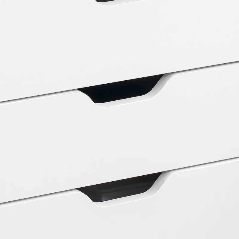 Vinsetto 7-drawer Vertical File Cabinet for Home Office, Storage Cabinet with Wheels, 18.7"x15.6"x35.4", White