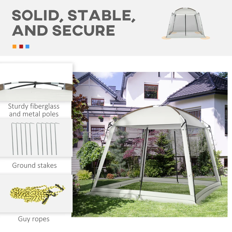 Outsunny 10' x 10' Screen House Room, UV50+ Screen Tent with 2 Doors and Carry Bag, Easy Setup, for Patios Outdoor Camping Activities