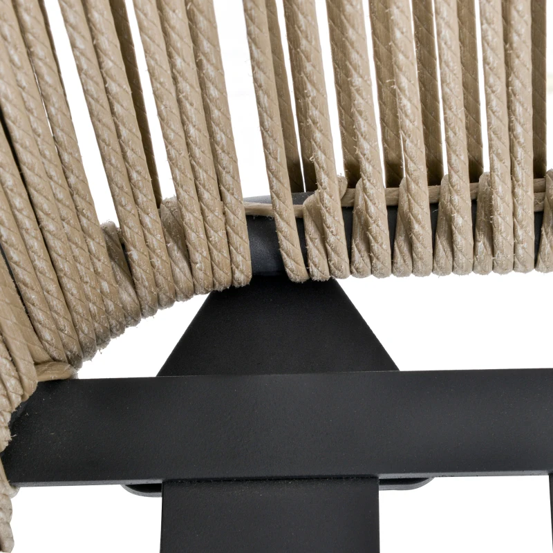 Outsunny 3 Pieces Wicker Outdoor Bistro Set, Rattan Patio Furniture Set with Glass Coffee Table and Porch Chairs for Backyard, Balcony, Garden, Gray