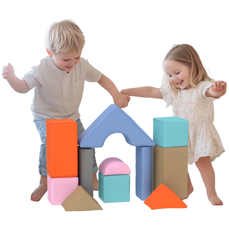 Qaba 11 Piece Soft Play Set for Toddlers 6-72 Months, Child Development & Color Coordination, Contemporary