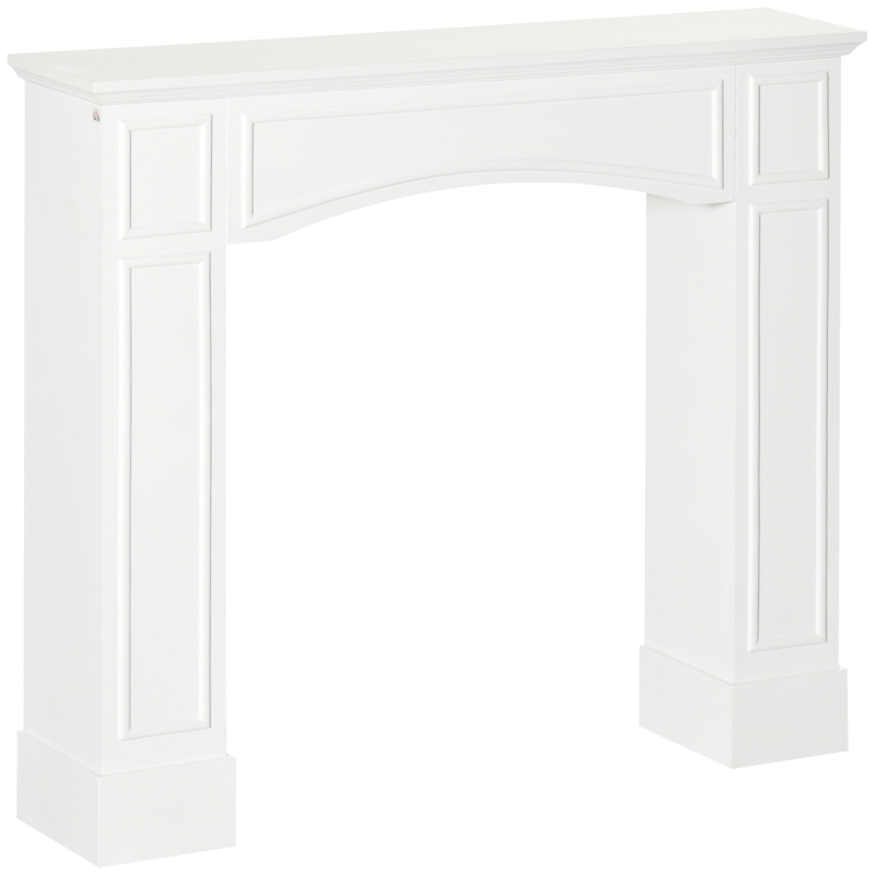 HOMCOM Modern Fireplace Mantel, Surround Mantels for Fireplace with Decorative Pattern Interior Width 29" White