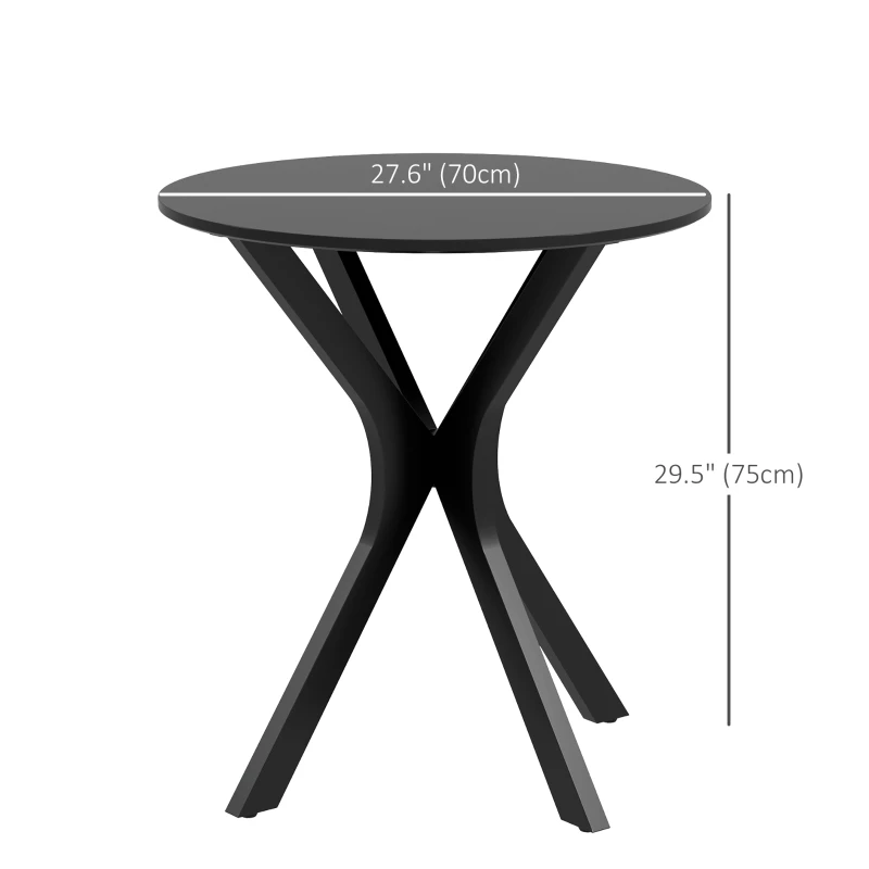 HOMCOM Round Dining Table, Modern Dining Room Table with Steel Curved Legs, Space Saving Small Kitchen Table, Black