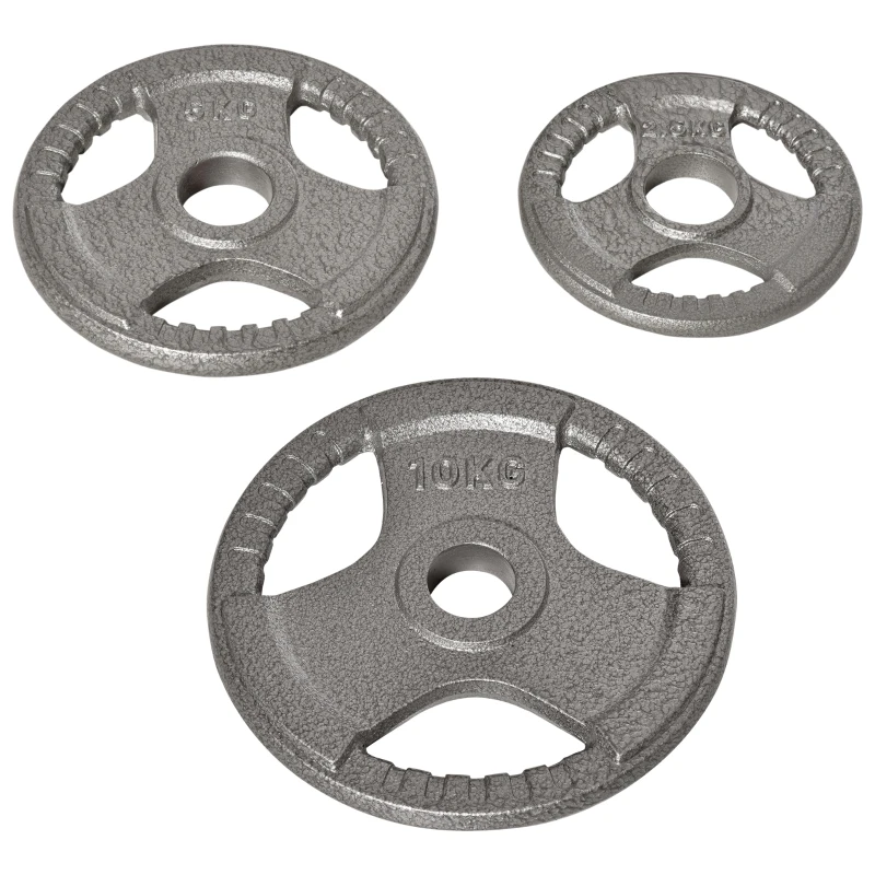 Soozier 6 PCS Weight Plates Grip Plate Sets for Strength and Weightlifting Training, Barbell Weight Set for Home, 77 Lbs Total