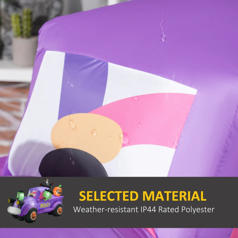 Outsunny 5ft Witch Driving Halloween Inflatable Truck, Blow Up LED  Display for Garden Indoor Outdoor