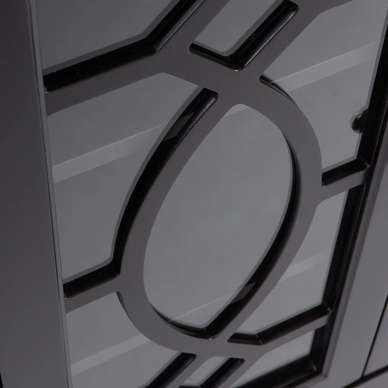 HOMCOM Sideboard Buffet Cabinet, Kitchen Storage Cabinet, Glass Door Accent Cabinet with Adjustable Shelves, Espresso