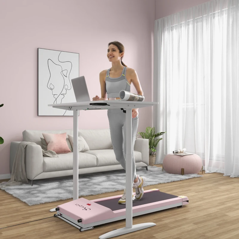 Soozier Home Gym Treadmill, Walking / Jogging Exercise Machine w/ LCD Monitor, Pink