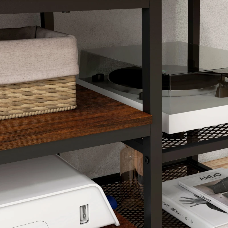HOMCOM Industrial TV Cabinet, TV Stand for TVs Up to 80" with Storage Shelf and Steel Frame