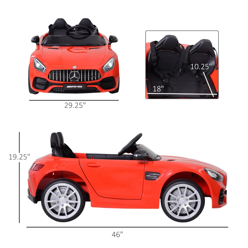 Aosom Licensed Kids Ride-On Car 12V with Remote Control, Suspension Wheel, Adjustable Speed, Red