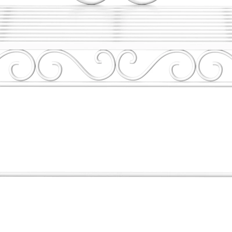 Outsunny 43" Garden Bench, Outdoor Patio Bench with Armrests, Metal Porch Bench for Backyard, Poolside, Lawn, Cream White