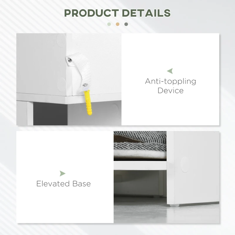 HOMCOM Shoe Rack Storage Shoe Organizer with Drawer, Boot Rack, for Entryway Closet Hallway, 35.4"x11"x41.7", White