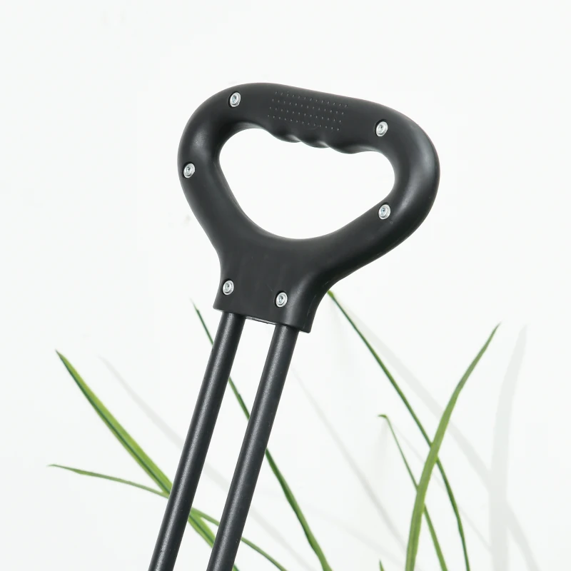 Outsunny Steel Frame Folding Garden Cart, Collapsible Wagon Cart with Cooler Bag, Telescopic Handle and Carrying Bag