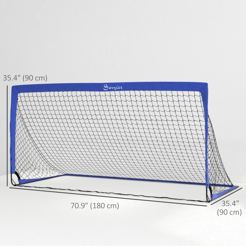 Soozier 6' x 3' Set of 2 Soccer Nets for Backyard, Portable Soccer Goal for Practice with Carry Bag