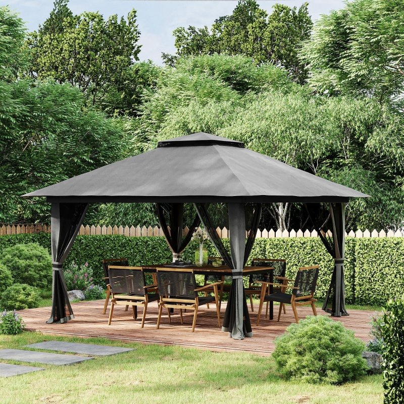 Ugcitop Outsunny 13' x 13' Pop Up Canopy, 2-Tier Roof Easy up Tent