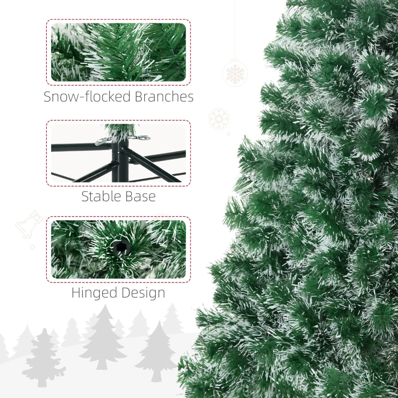HOMCOM 6FT Indoor Christmas Tree Artificial Decoration Xmas Gift with Metal Stand 375 Tips