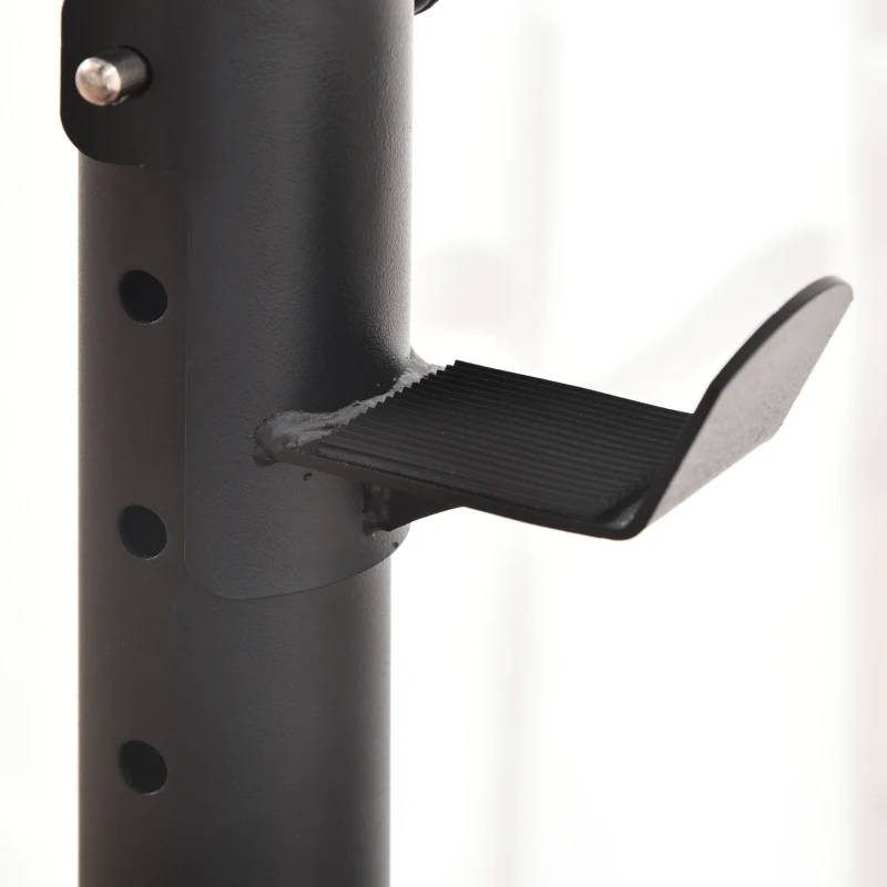 Soozier Multi-Function Training Stand Power Tower Station Gym Workout Equipment with Sit Up Bench, Pull Up Bar, Black