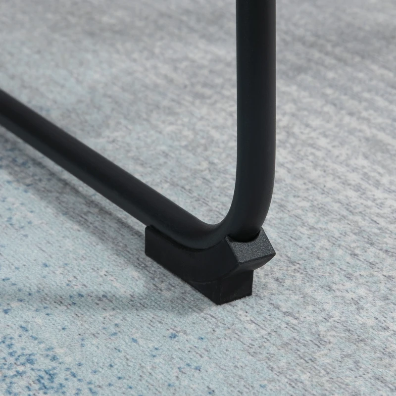 HOMCOM Counter Height Bar Stools Set of 2, Vintage PU Leather Bar Chairs, Kitchen Stool with Footrest, Black