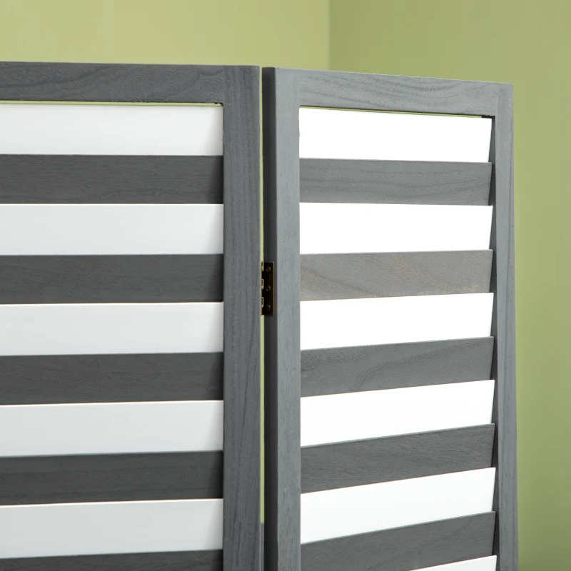 HOMCOM Screen Divider Room Divider Screen with Foldable Design for Indoor Bedroom Office 5.6' White Gray