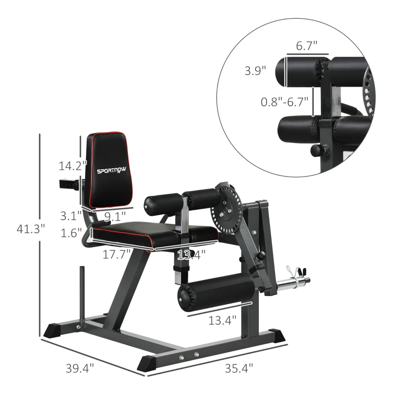 Soozier Seated Calf Raise Machine, Adjustable Leg Extension, and Curl Machine for Hip, Thigh and Lower Body Workout