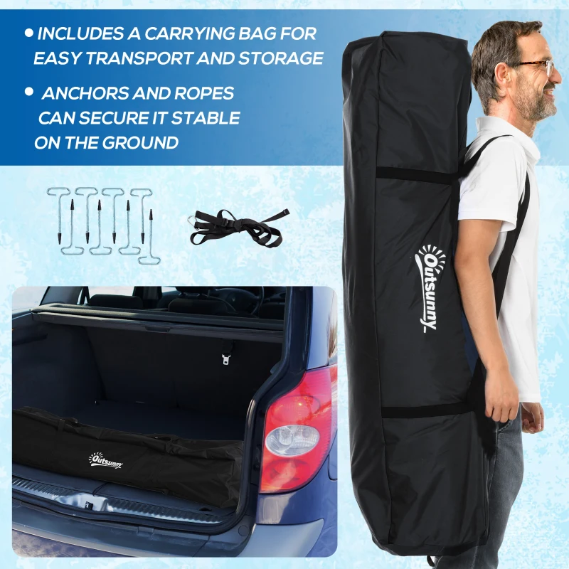 Outsunny 2 Person Insulated Ice Fishing Shelter Pop-Up Portable Ice Fishing Tent with Carry Bag and Anchors for Lowest Temps -22℉, Black