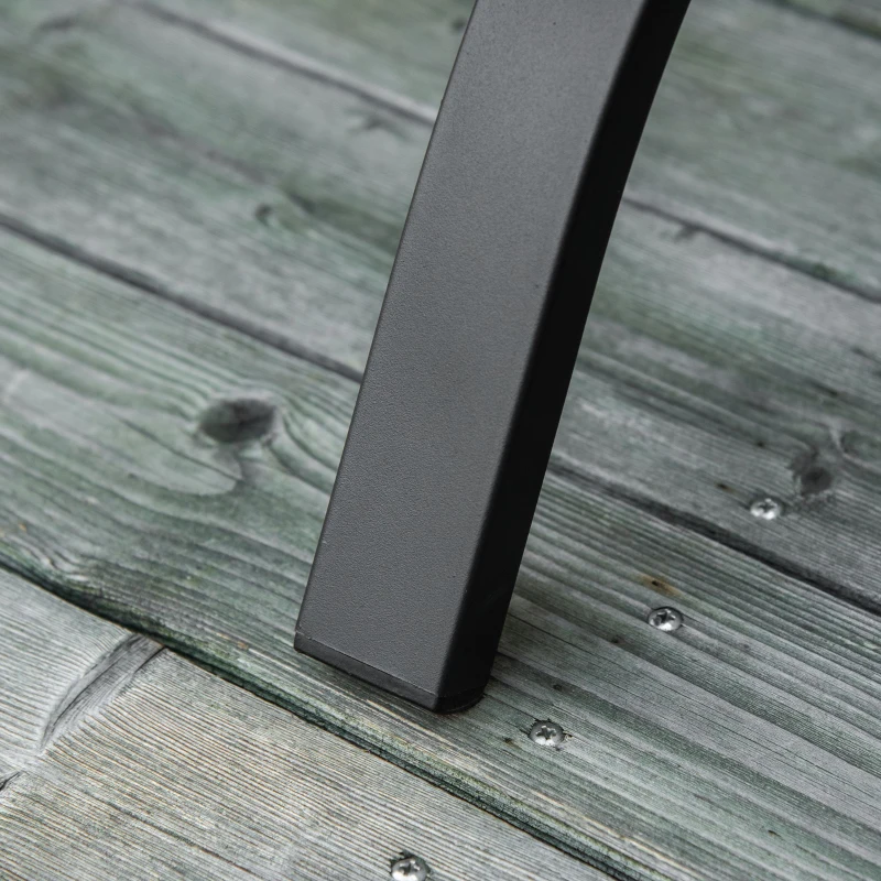 Outsunny 50" 2-Seater Outdoor Garden Bench Antique Loveseat with Armrest for Yard, Lawn, Porch, Patio, Steel/ Black