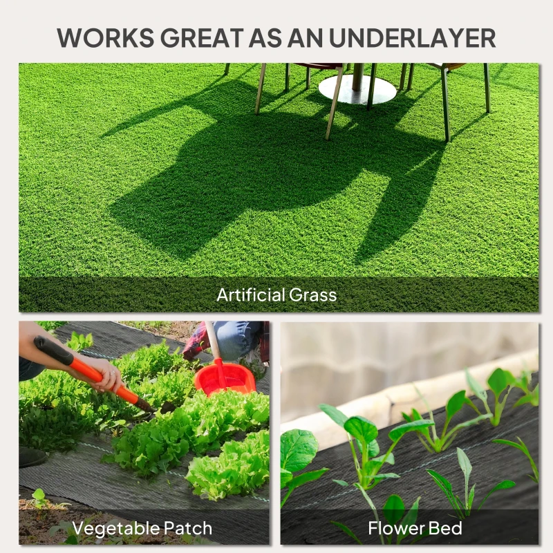 Outsunny 4FT x 300FT Weed Barrier Landscape Fabric, 5oz Heavy Duty Woven Weed Control Fabric for Landscaping