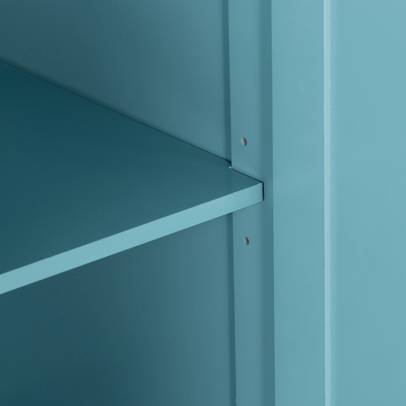 HOMCOM Rolling Kitchen Island Cart with Drop Leaf, Kitchen Cart on Wheels with Wood Top, 2 Drawers and 2 Storage Cabinets, Island Table for Kitchen, Dining Room, Light Blue