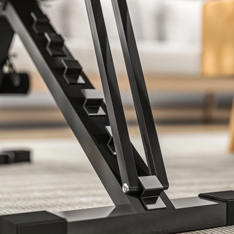 Soozier Adjustable Weight Bench, Foldable Workout Bench with Multi-Angle Seat and Back, Flat or Incline Bench for Home Gym