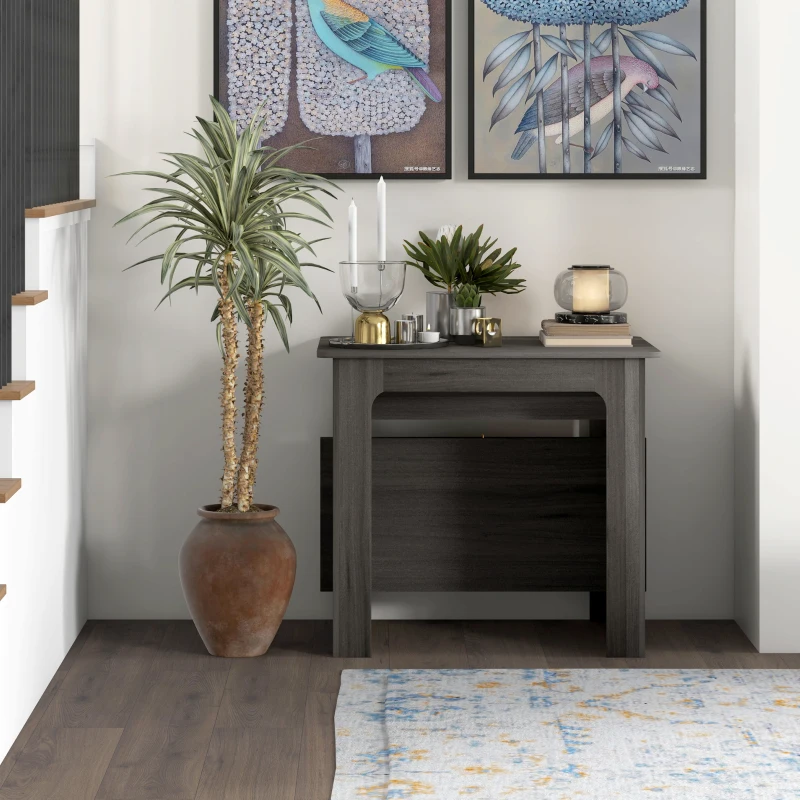 HOMCOM Extendable Dining Table, Expandable Kitchen Table for Small Spaces, Seats up to 6 People, Grey