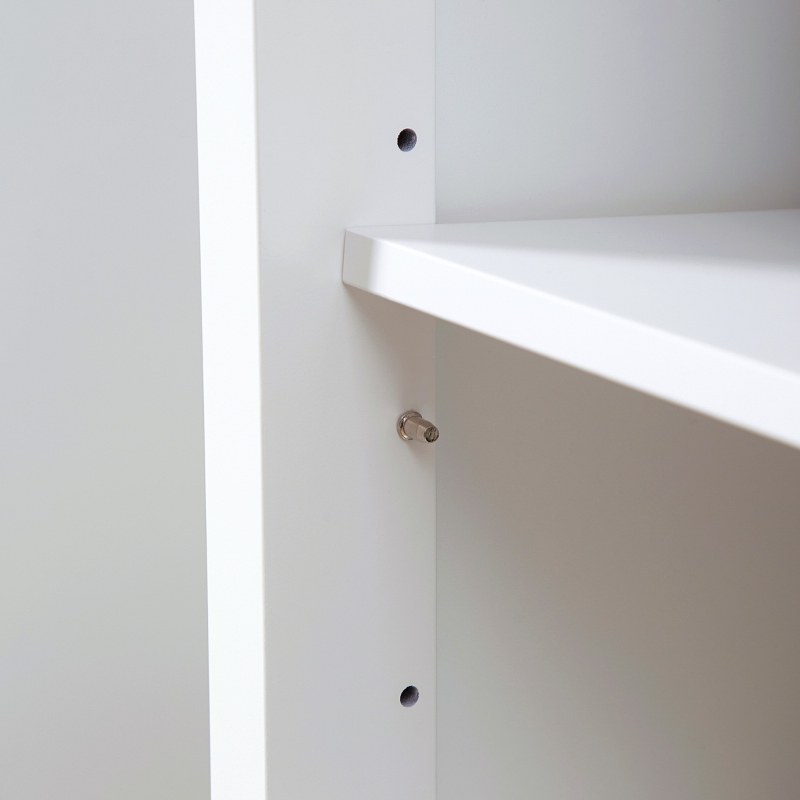 HOMCOM Rolling Kitchen Cart with Drawer and Glass Door Cabinet, Kitchen Island on Wheels with Towel Rack, White