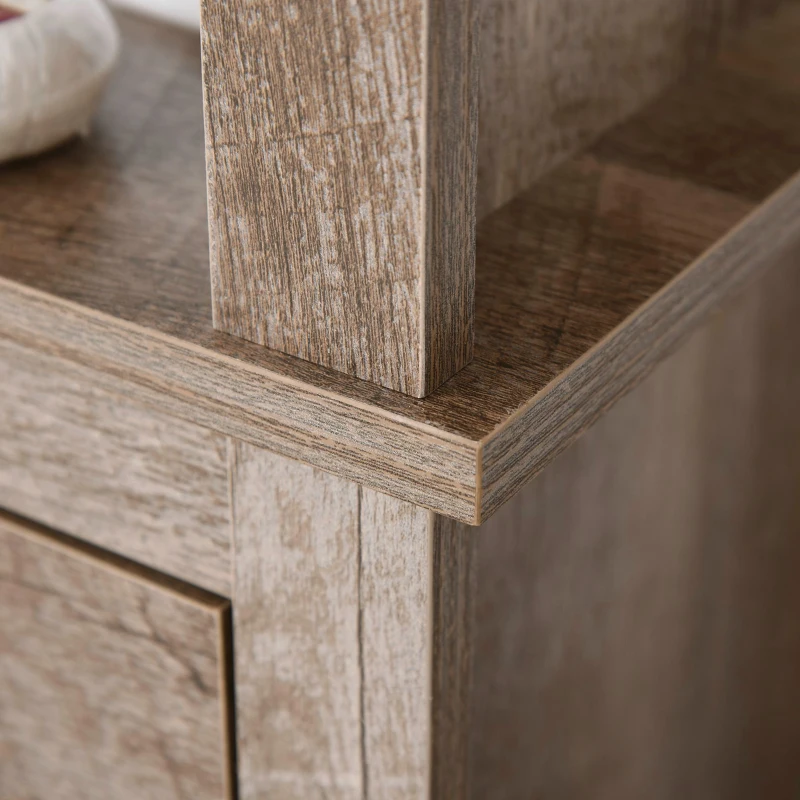 kleankin Tall Bathroom Storage Cabinet, Freestanding Linen Tower with 3-Tier Open Adjustable Shelves, and Drawer, Narrow Slim Floor Organizer