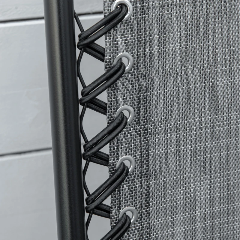 Outsunny 2 Pieces Outdoor Folding Patio Chair Set, Portable Camping Chairs with Armrests for Garden, Patio, Pool, Beach, Grey