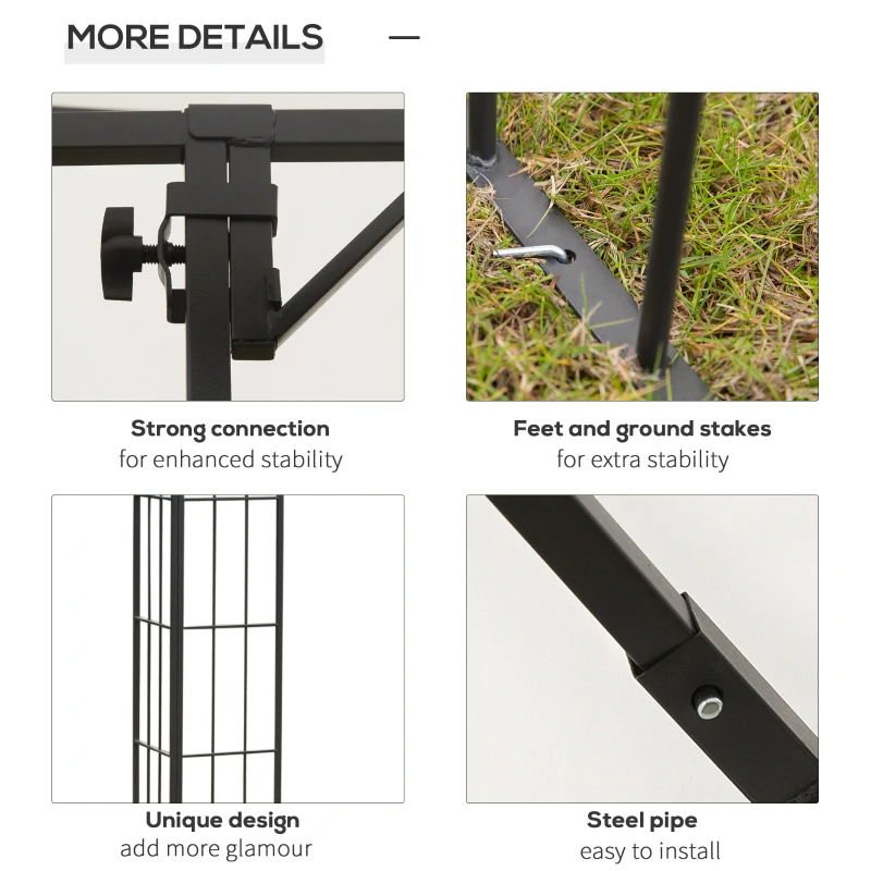 Outsunny 10' x 10' Patio Gazebo, Double Roof Outdoor Gazebo Canopy Shade Shelter with Metal Corner Frame Screen Wall, for Garden, Lawn, Backyard and Deck