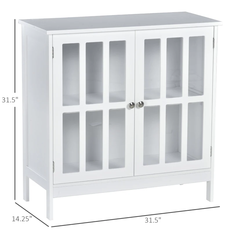 kleankin Kitchen Buffet Cabinet with 2 Doors, Modern Sideboard for Dining Room, Hallway, Living Room, White