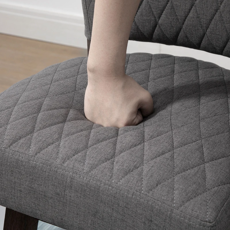 HOMCOM Set of 2 Swivel Counter Height Bar Stools with Footrest, Dark Grey