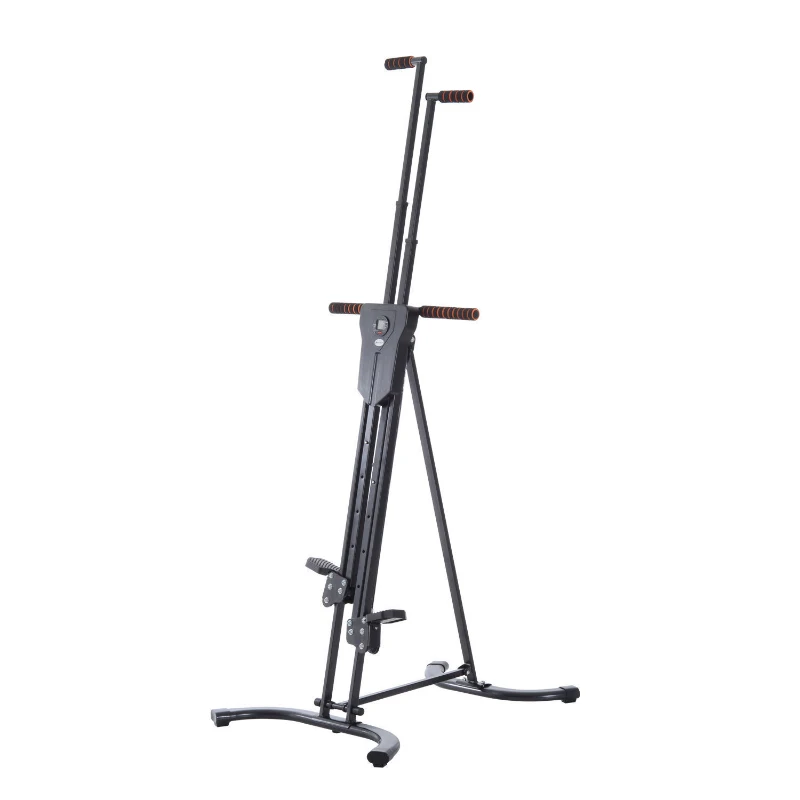 Soozier Vertical Climber, High-Intensity Cardio & Muscle Toning Exercise for Home Gym, Folding Steel, Adjustable Height, Display Monitor, 220 lbs. Weight Capacity, Black