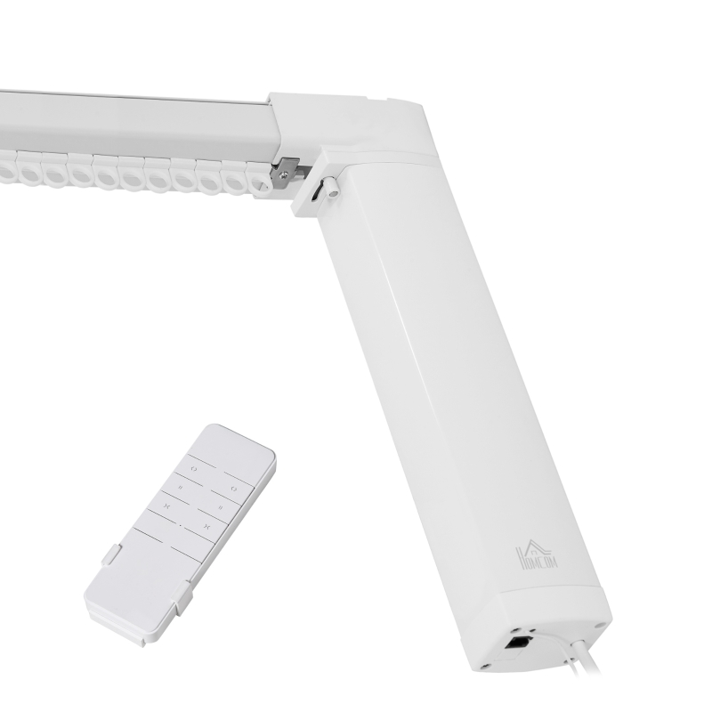 HOMCOM Automatic Smart Curtains System with Alexa, WiFi App, 180", White