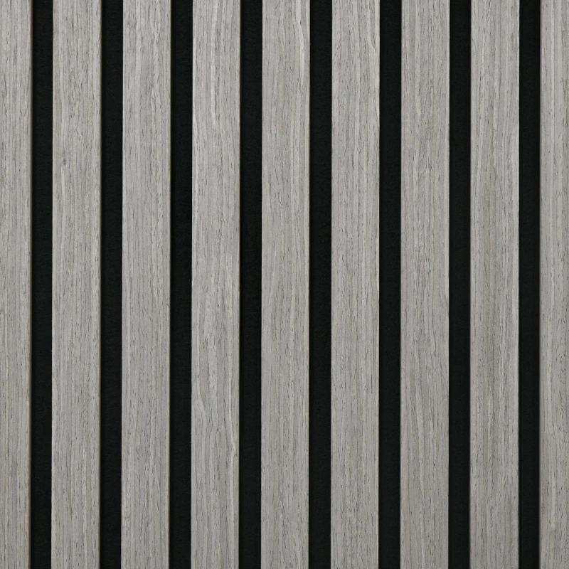 HOMCOM 24"x24" Wood Panels for Wall, 4 Pack Acoustic Panels, Sound Absorbing Slat Wall For Interior Wall Decor, Home, Gray