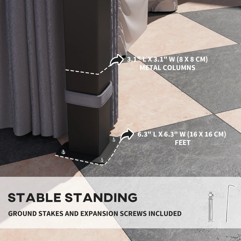 Outsunny 10' x 10' Hardtop Gazebo with 7mm Double Polycarbonate Roof, Outdoor Gazebo with Netting and Curtains