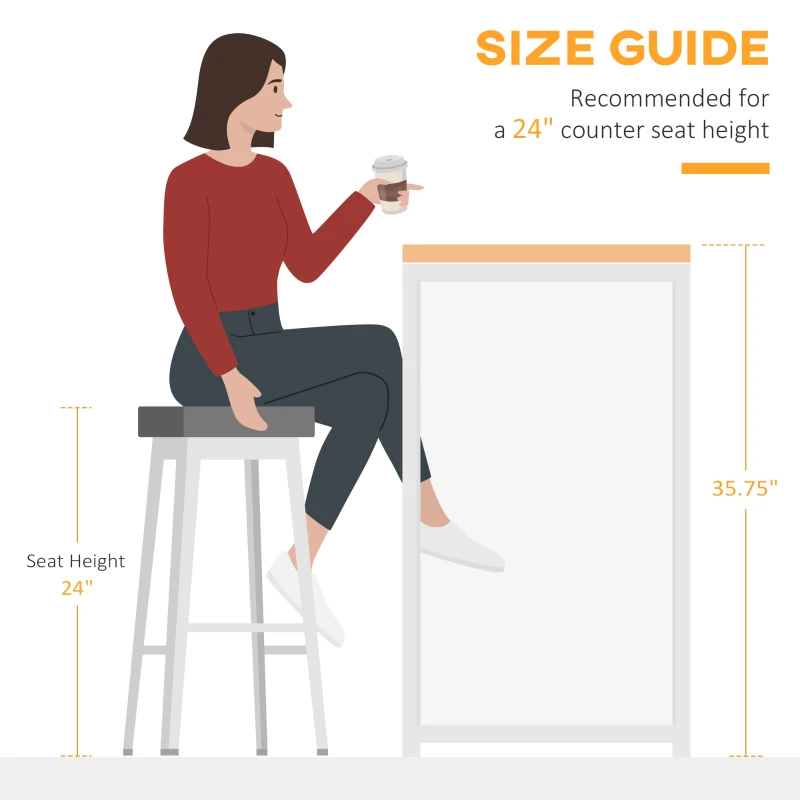 HOMCOM Industrial Bar Table with Steel Frame, Counter Height Table Pub Table for Kitchen Dining Room Cafe, Brown/Black