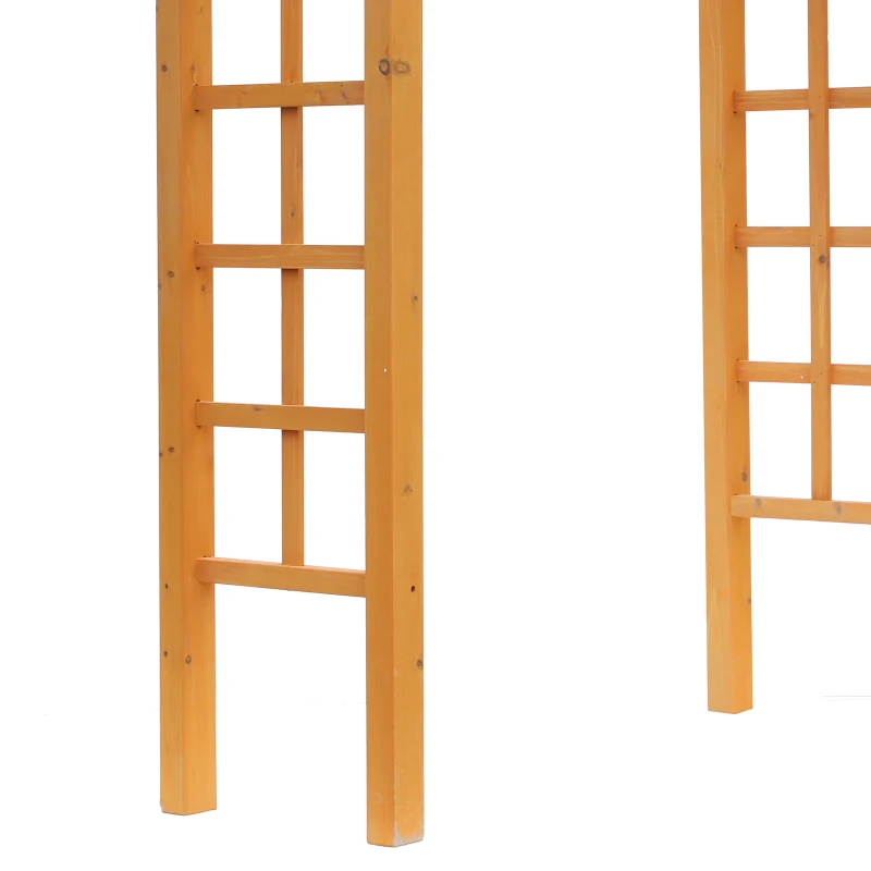 Outsunny 85" Wooden Garden Arbor for Wedding and Ceremony, Outdoor Garden Arch Trellis for Climbing Vines, Fir Wood, Orange